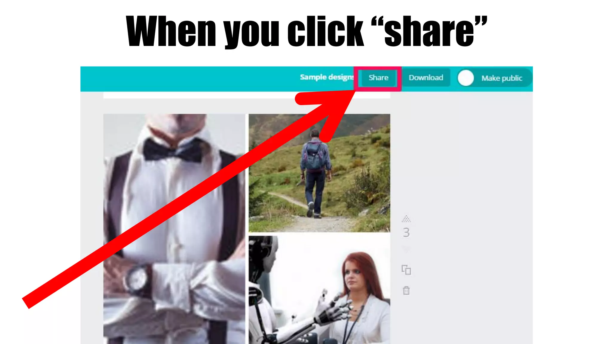 When you click “share”
 