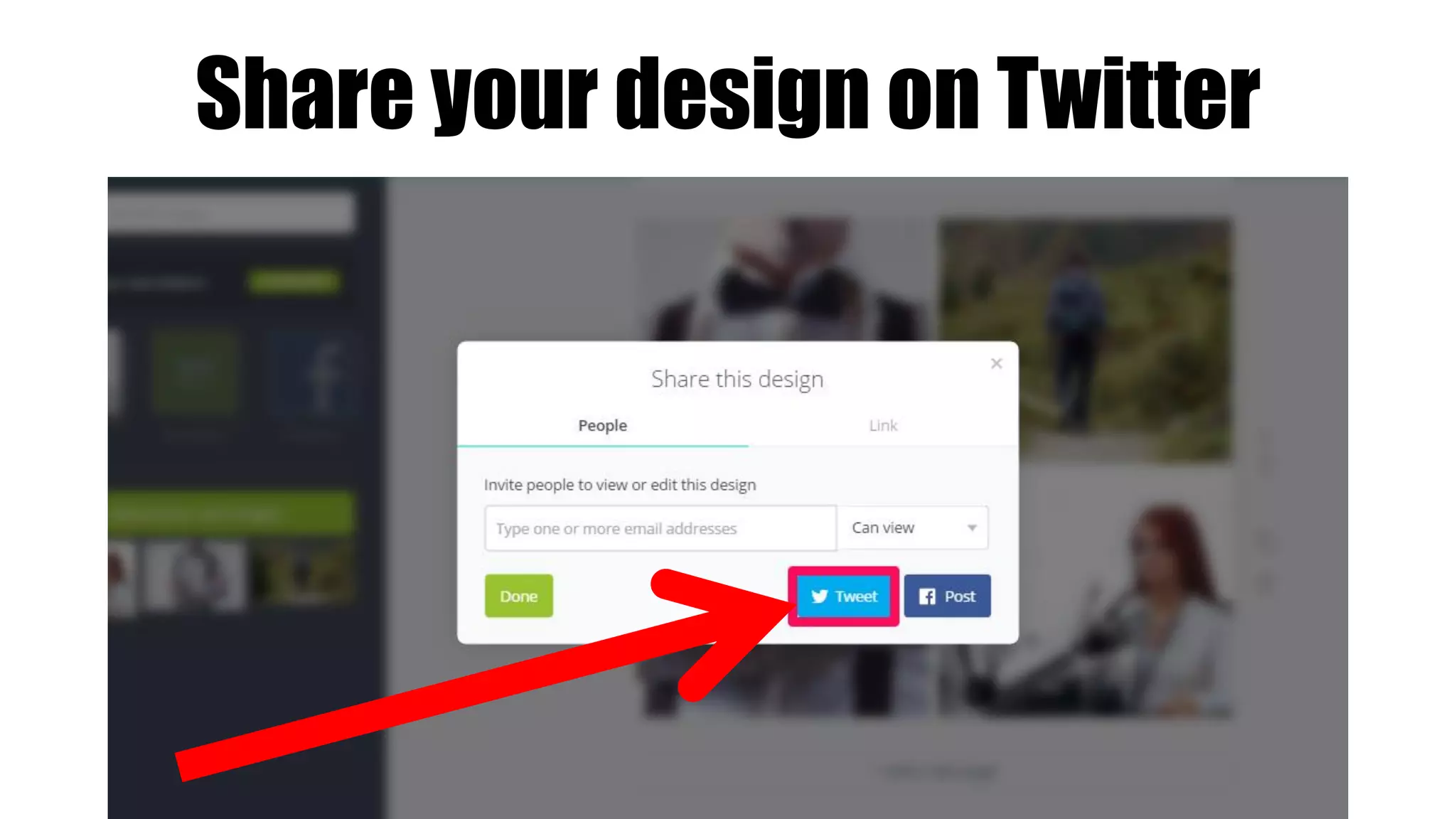 Share your design on Twitter
 