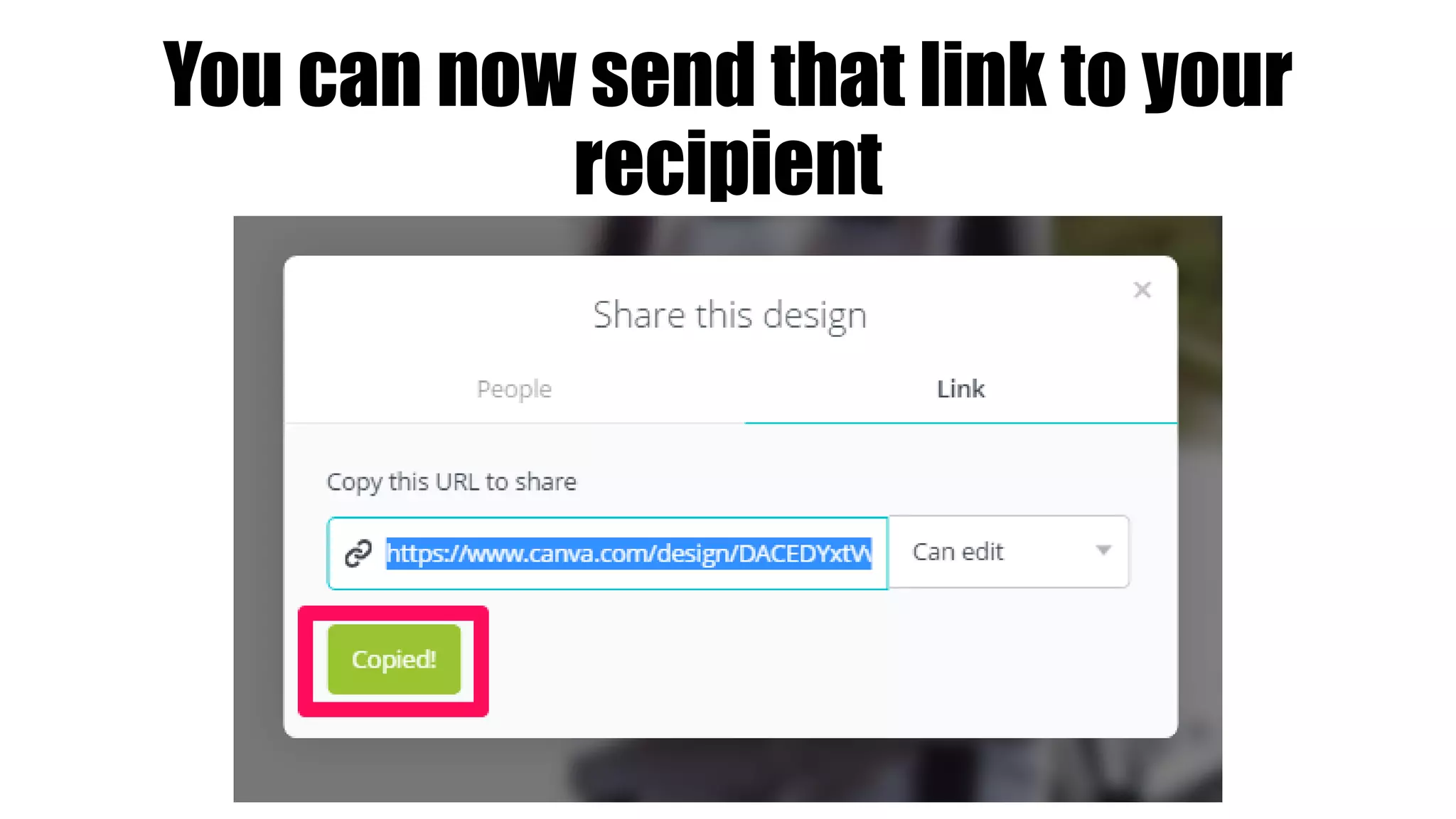 You can now send that link to your
recipient
 