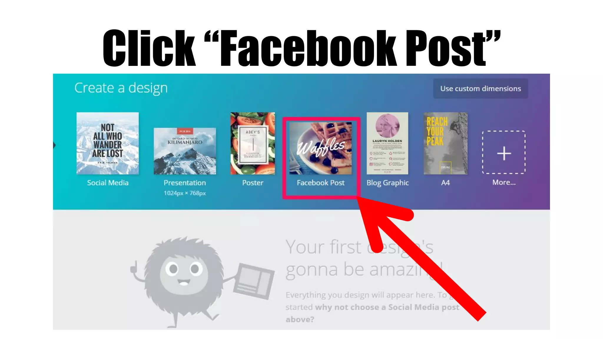 Click “Facebook Post”
 
