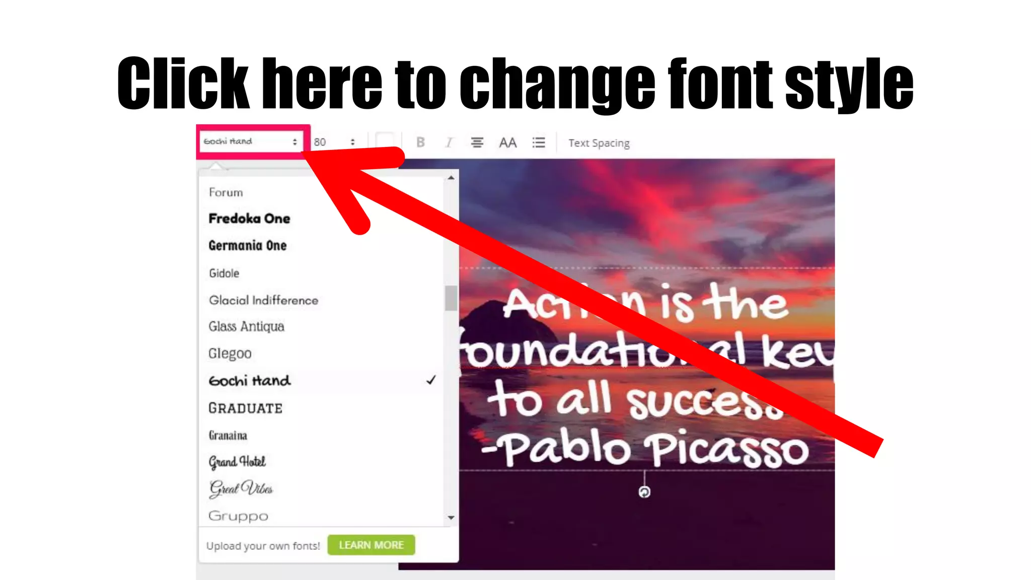 Click here to change font style
 