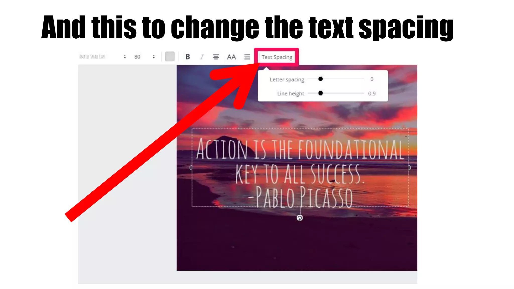 And this to change the text spacing
 
