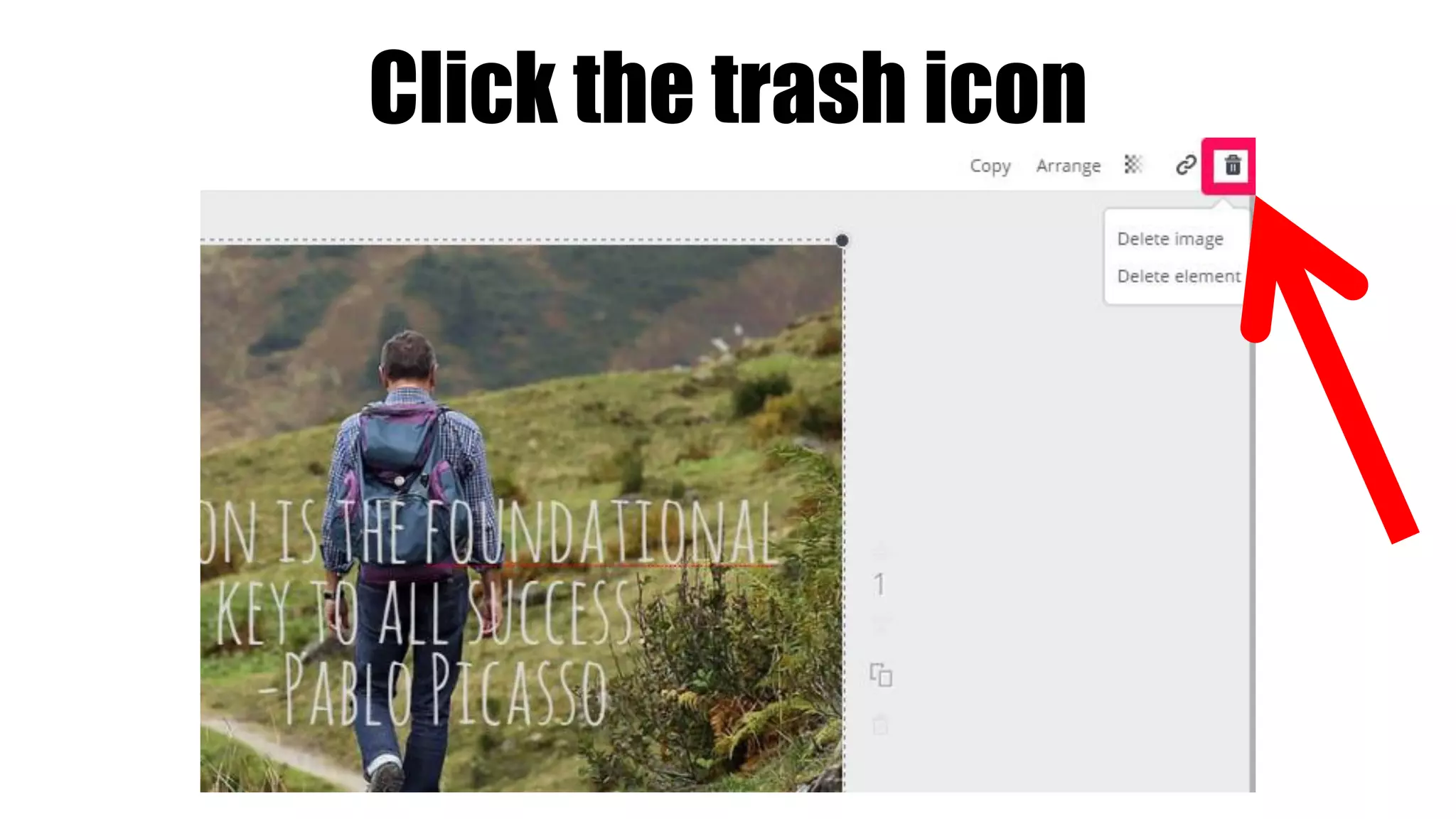 Click the trash icon
 