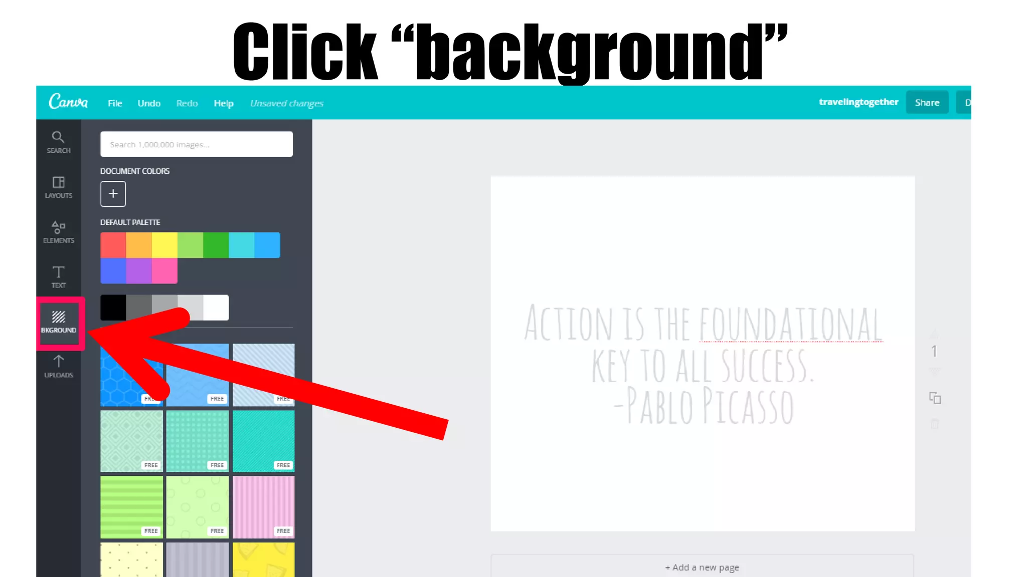 Click “background”
 