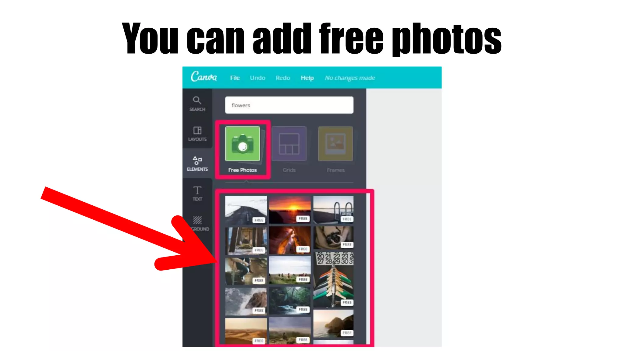 You can add free photos
 