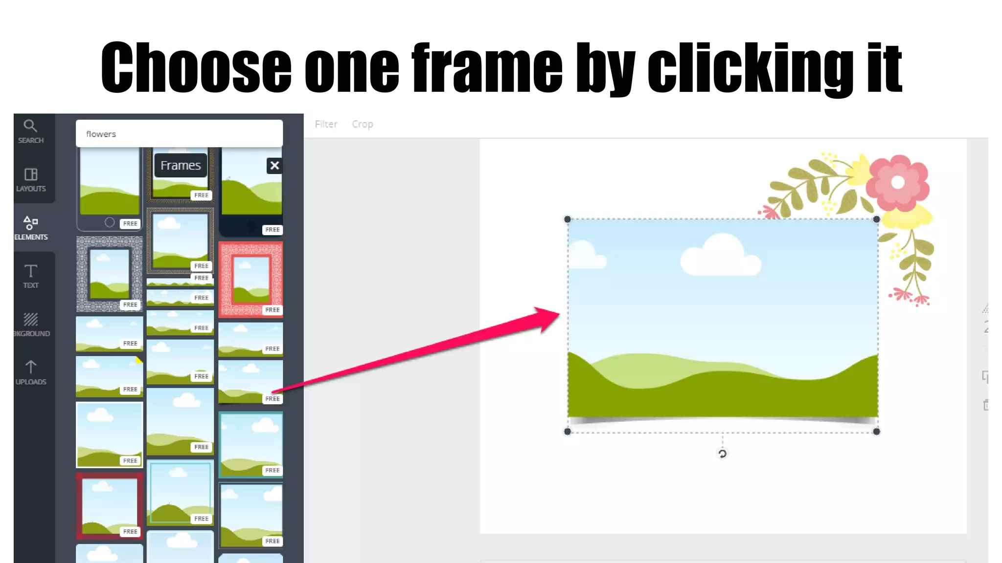 Choose one frame by clicking it
 