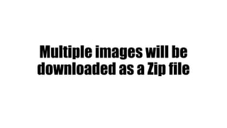 Multiple images will be
downloaded as a Zip file
 