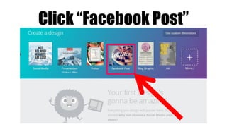 Click “Facebook Post”
 