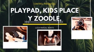 CONTROL PARENATAL
PLAYPAD, KIDS PLACE
Y ZOODLE.
LUCIA MARZAL BENITO
 