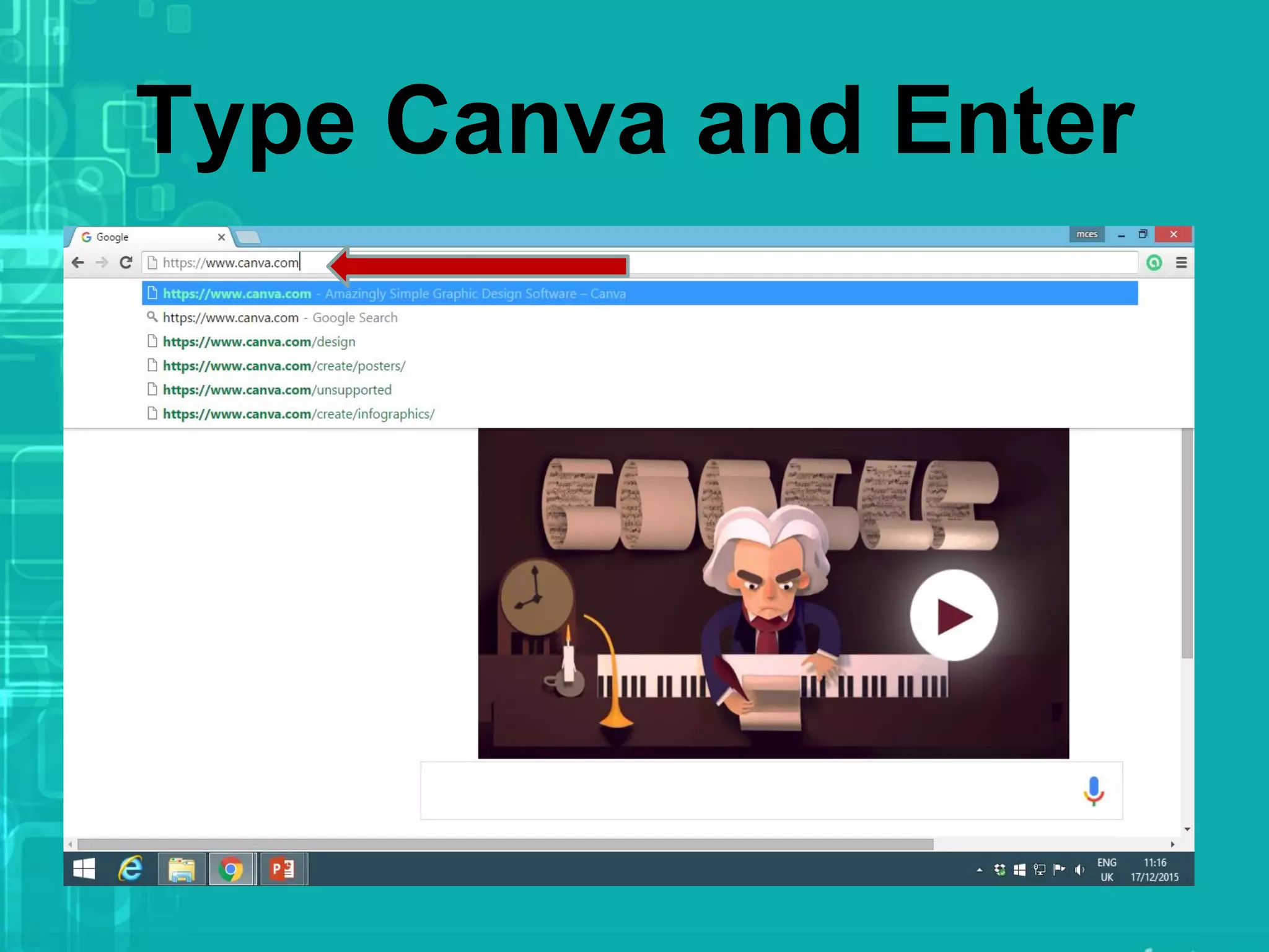 Type Canva and Enter
 