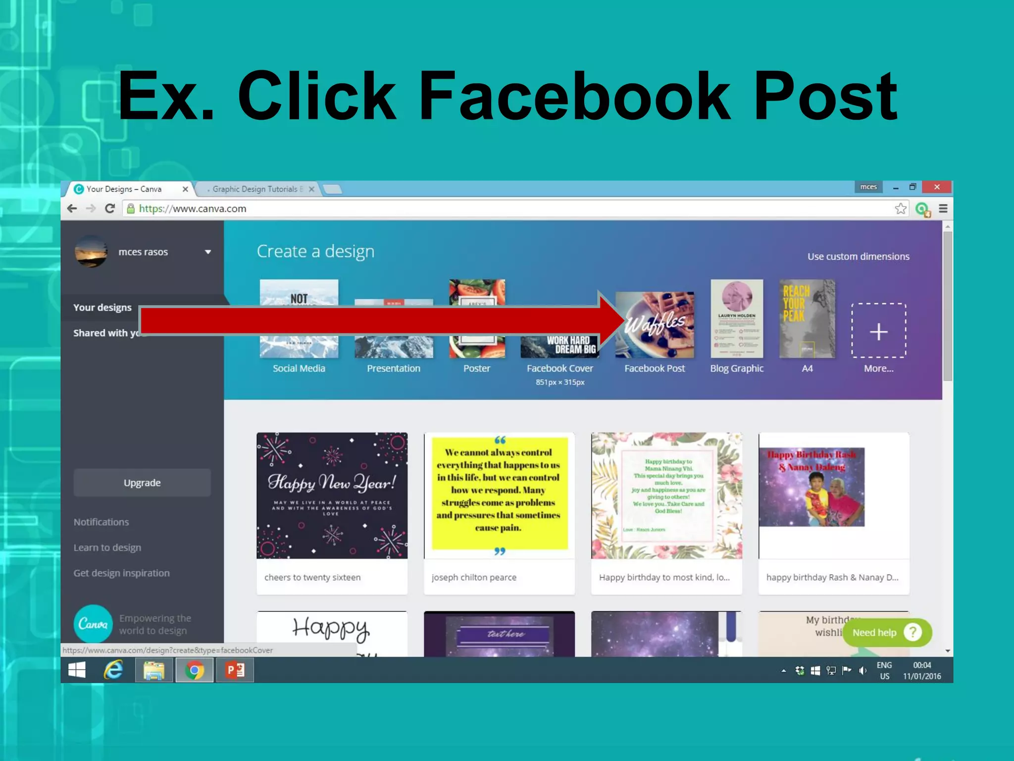 Ex. Click Facebook Post
 