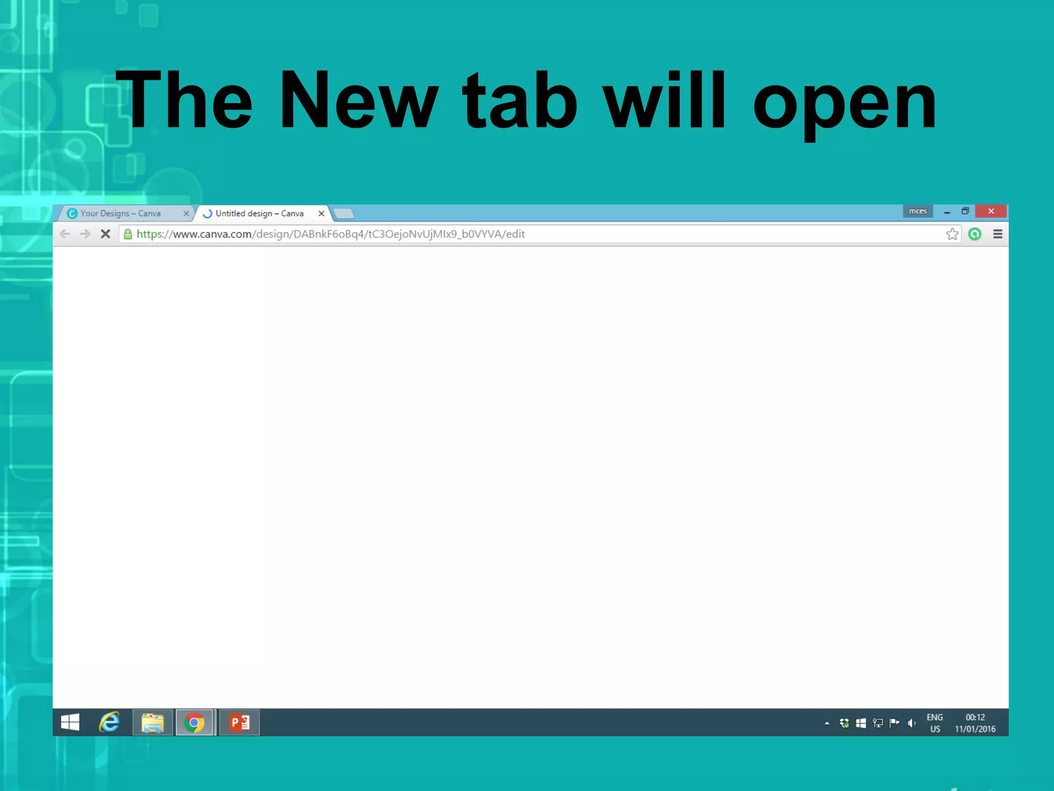 The New tab will open
 