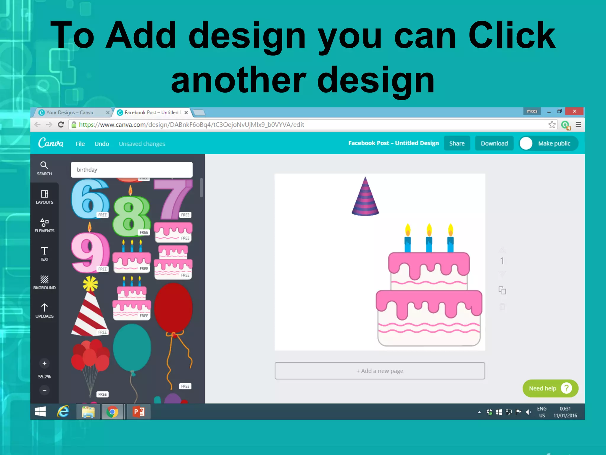 To Add design you can Click
another design
 