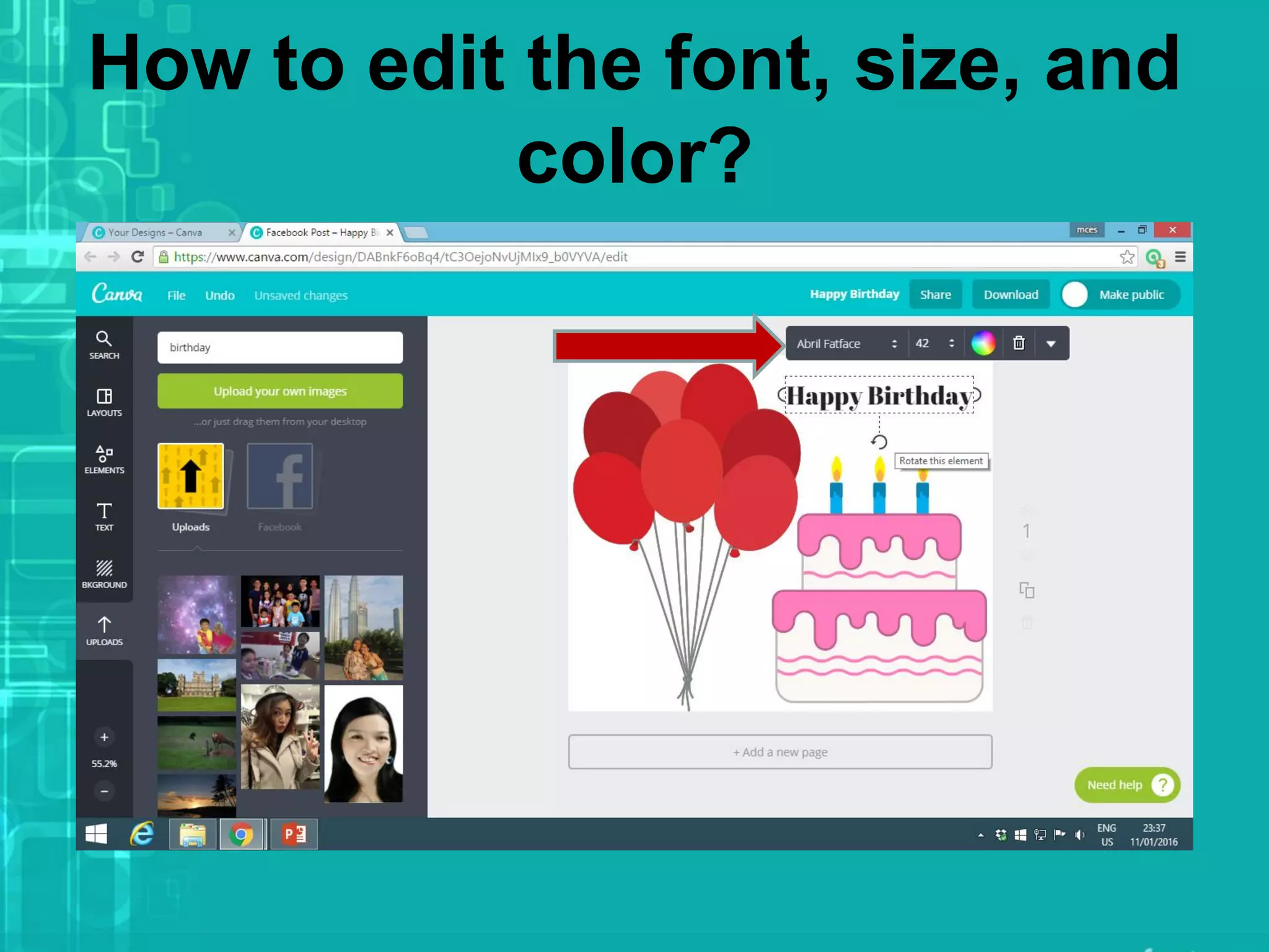 How to edit the font, size, and
color?
 