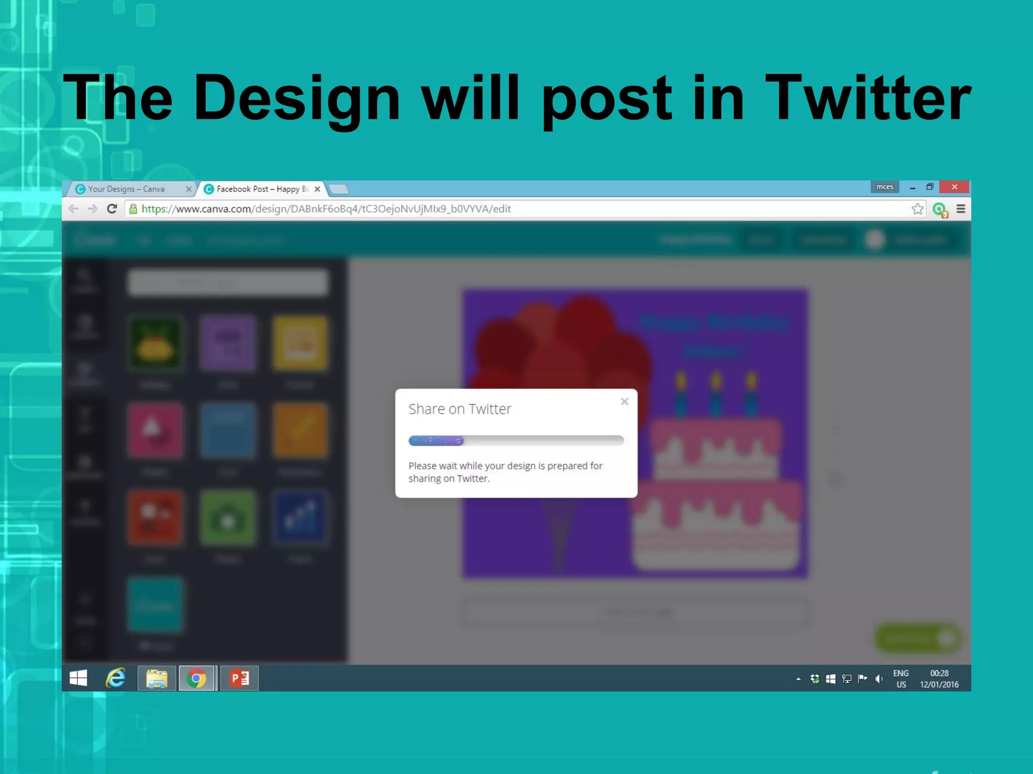 The Design will post in Twitter
 