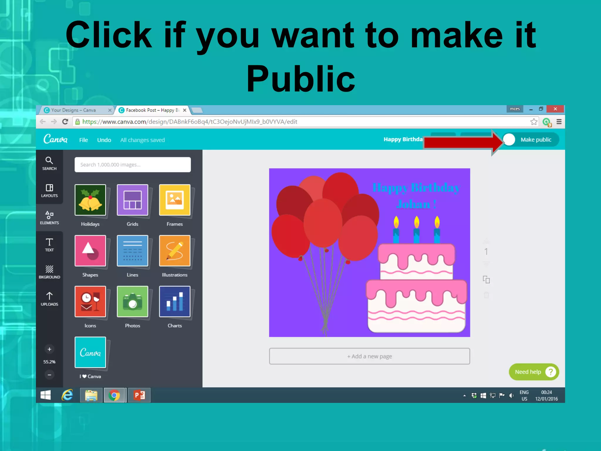 Click if you want to make it
Public
 