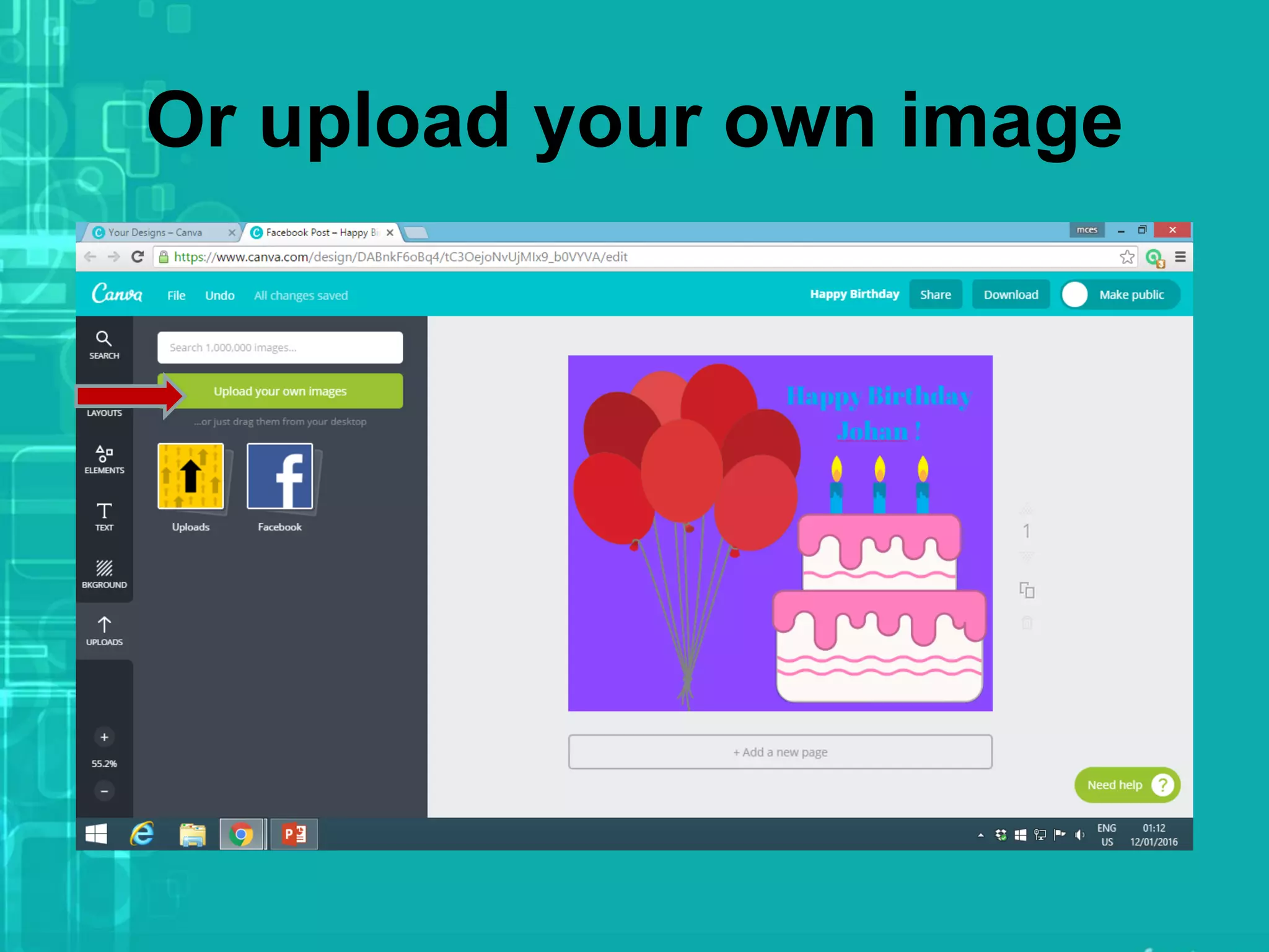 Or upload your own image
 