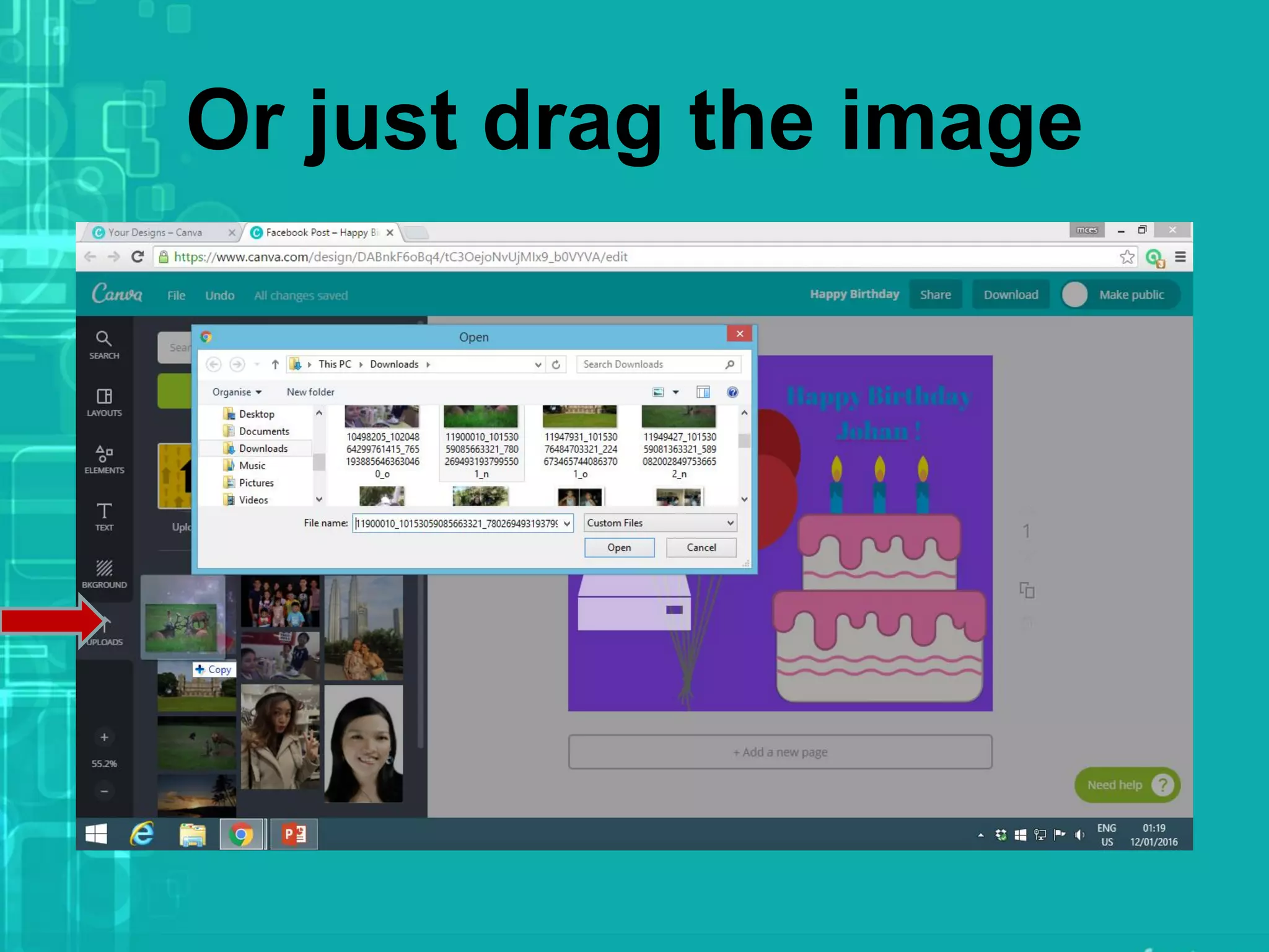 Or just drag the image
 