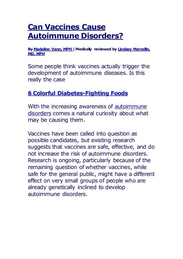 Can Vaccines Cause Autoimmune Disorders