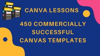 450 COMMERCIALLY
SUCCESSFUL
CANVAS TEMPLATES


CANVA LESSONS
 