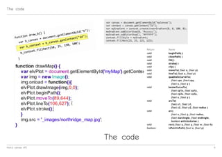 The code




                   The code
html5 canvas API              8
 