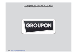 EExemplo de Modelo Canvas
Blog: http://startupbizmodel.com
 
