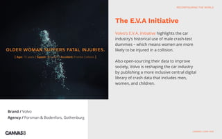 Brand / Volvo
Agency / Forsman & Bodenfors, Gothenburg
Volvo’s E.V.A. Initiative highlights the car
industry’s historical ...