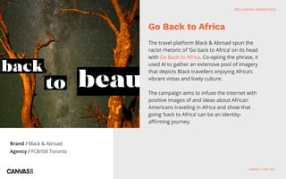 The travel platform Black & Abroad spun the
racist rhetoric of ‘Go back to Africa’ on its head
with Go Back to Africa. Co-...