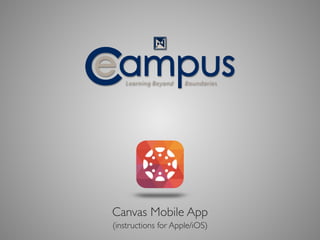 (instructions for Apple/iOS)
Canvas Mobile App
+
 