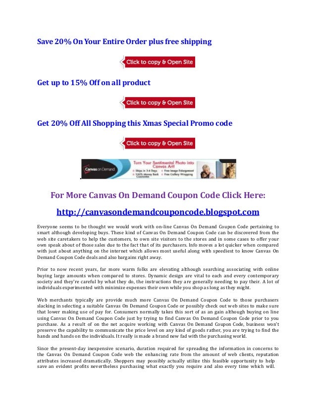 Canvas on demand coupon code