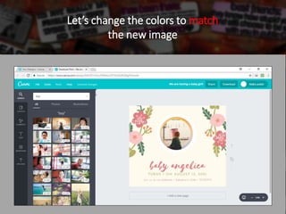 Let’s change the colors to match
the new image
 