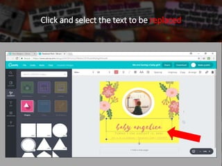 Click and select the text to be replaced
 