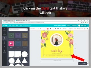 Click on the third text that we
will edit
 