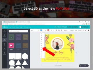Select 36 as the new Font size
 