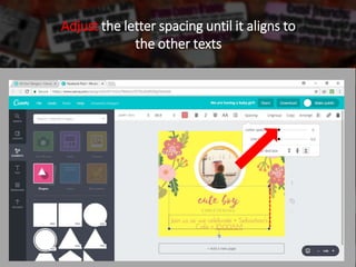 Adjust the letter spacing until it aligns to
the other texts
 