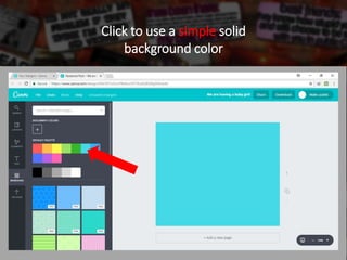 Click to use a simple solid
background color
 