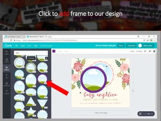 Click to add frame to our design
 