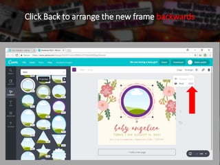 Click Back to arrange the new frame backwards
 