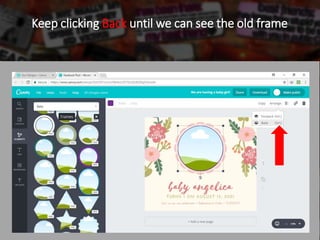 Keep clicking Back until we can see the old frame
 