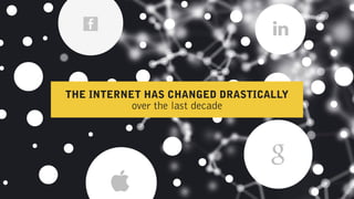 THE INTERNET HAS CHANGED DRASTICALLY 
over the last decade
 