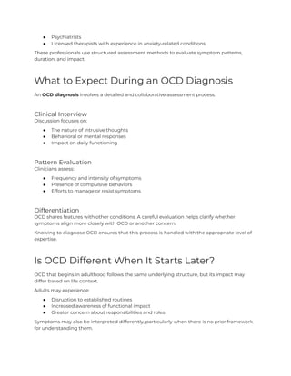 Understanding Adult-Onset OCD: Symptoms, Diagnosis, and Treatment | PDF