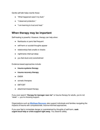 Can You Heal Childhood Trauma Without Therapy | DOCX