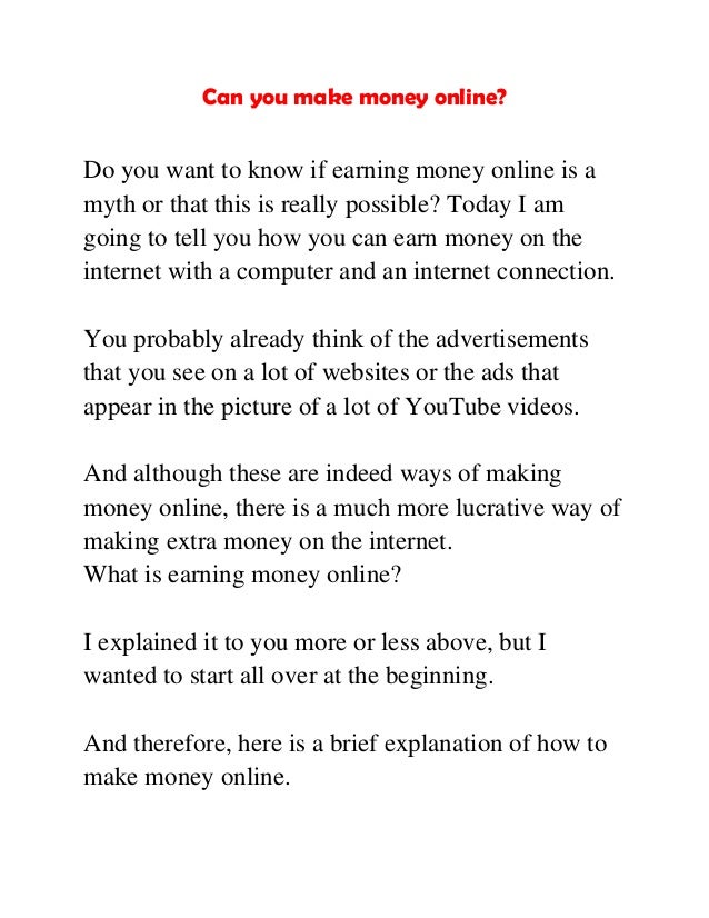 Can You Make Money Online Easy Way To Make Money - 