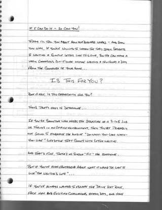 Handwritten: Can You Write A Letter Like This One