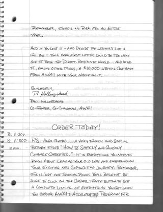 Handwritten: Can You Write A Letter Like This One