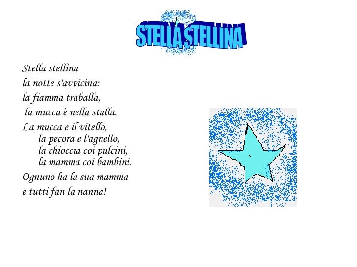 Stella Stellina Canzone Di Natale.Canzoni E Filastrocche Per La Prima Classe