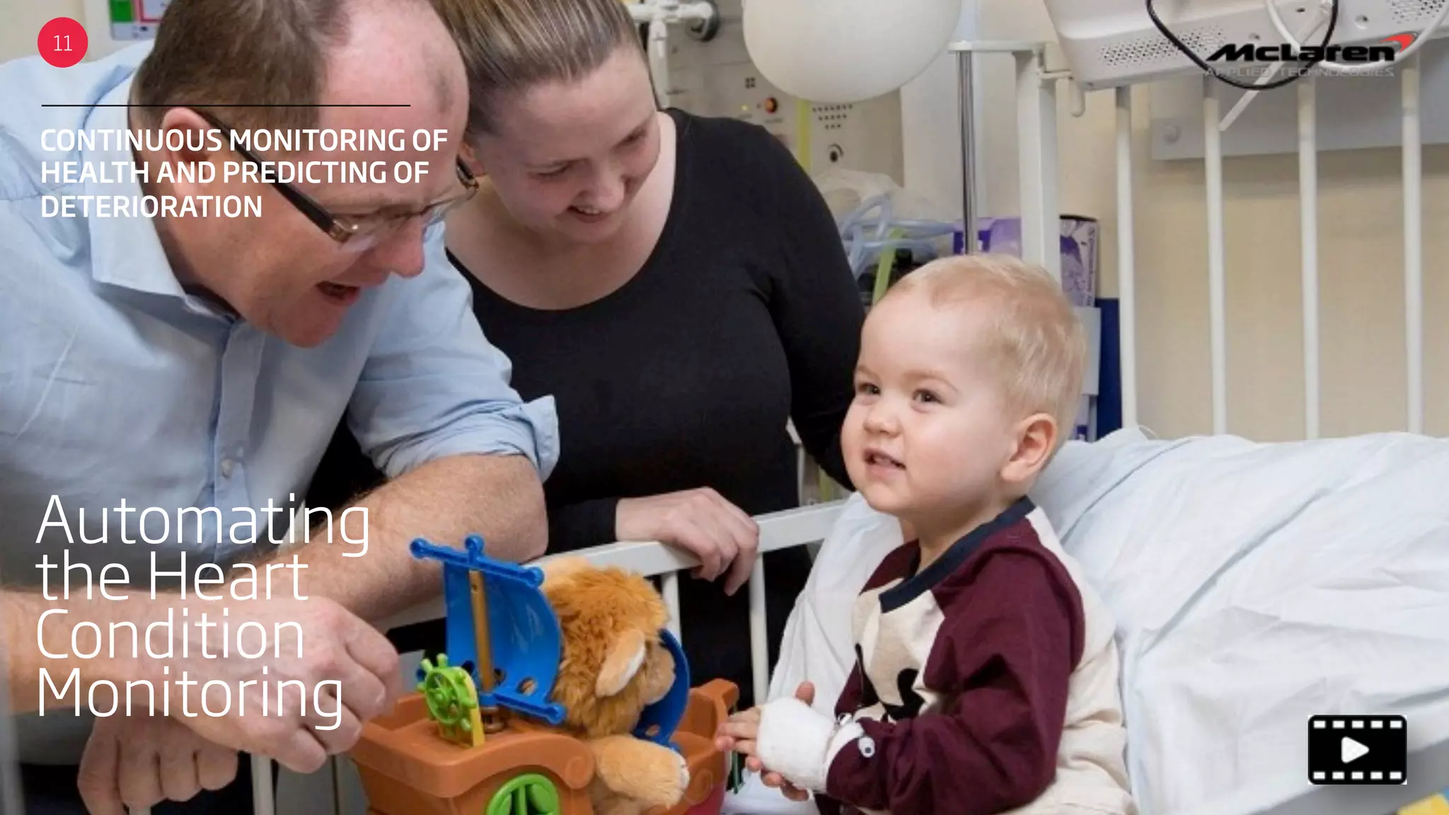 CONTINUOUS MONITORING OF
HEALTH AND PREDICTING OF
DETERIORATION
11
Automating
the Heart
Condition
Monitoring
 