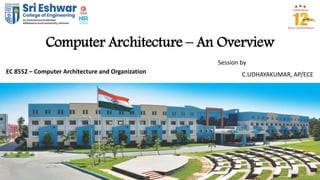 1
Computer Architecture – An Overview
Session by
C.UDHAYAKUMAR, AP/ECEEC 8552 – Computer Architecture and Organization
 