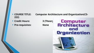 CA& O_01.pptx to computer architecture a | PPTX