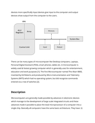 The Basic Configuration of a Microcomputer | PDF